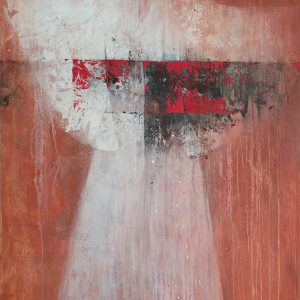 Kimono fond ocre rouge