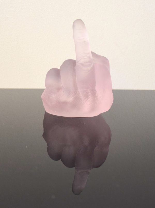 Study of perspective in glass - transparent pink