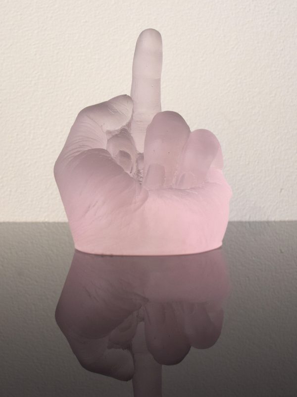 Study of perspective in glass - transparent pink