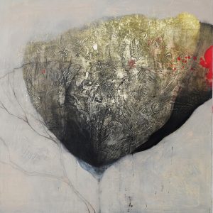 Fleur verte avec rouge