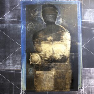 Golden woman at the window