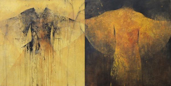 Diptyque doré et noir